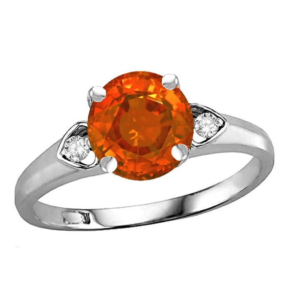 Star K� Round 7mm Simulated Fire Opal Three 3 Stone Heart Engagement Promise Wedding Ring