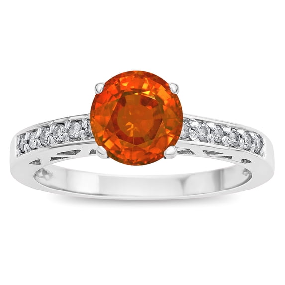 Star K � Round 7mm Simulated Orange Mexican Fire Opal Channel Set Engagement Promise Ring