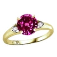 thumbnail image 1 of Star K� Round 7mm Simulated Pink Tourmaline Three 3 Stone Heart Engagement Promise Wedding Ring, 1 of 8
