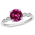 thumbnail image 1 of Star K� Round 7mm Simulated Pink Tourmaline Vintage Antique Look Engagement Promise Ring, 1 of 8