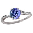 thumbnail image 1 of Star K � Round 7mm Simulated Tanzanite Bypass solitaire engagement promise ring, 1 of 9