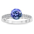 thumbnail image 1 of Star K � Round 7mm Simulated Tanzanite Channel Set Engagement Promise Ring, 1 of 9