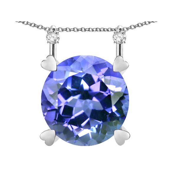 Star K� Round 7mm Simulated Tanzanite Stackable Mothers Hearts Pendant