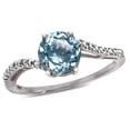 thumbnail image 1 of Star K � Round 7mm Sky Blue Topaz Bypass solitaire engagement promise ring, 1 of 9