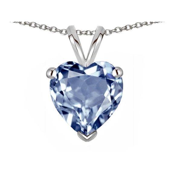 Star K � Simulated Aquamarine 8mm Heart Pendant Necklace