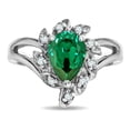 thumbnail image 1 of Star K � Simulated Emerald Pear Shape 8x6 Halo Split Shank Ring, 1 of 9