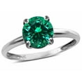 thumbnail image 1 of Star K � Simulated Emerald Round 7mm Classic Solitaire Engagement Promise Ring, 1 of 9
