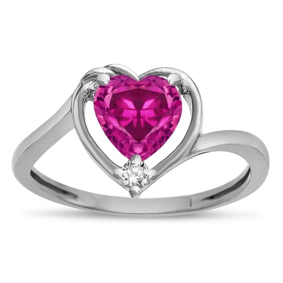 Star K � Simulated Pink Tourmaline Heart Bypass Love Knot Promise Ring