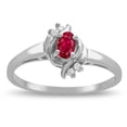 thumbnail image 1 of Star K � Small Oval 5x3mm Created Ruby Bypass Ring, 1 of 9