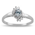 thumbnail image 1 of Star K � Small Oval 5x3mm Genuine Aquamarine Bypass Ring, 1 of 9