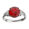 thumbnail image 1 of Star K� Three 3 Stone 8mm Round Created Ruby Trillion Engagement Promise Comfort fit Ring, 1 of 9