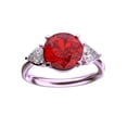 thumbnail image 1 of Star K� Three 3 Stone 8mm Round Created Ruby Trillion Engagement Promise Comfort fit Ring, 1 of 9