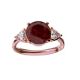 thumbnail image 1 of Star K� Three 3 Stone 8mm Round Genuine Garnet Trillion Engagement Promise Comfort fit Ring, 1 of 9