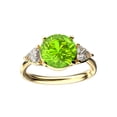 thumbnail image 1 of Star K� Three 3 Stone 8mm Round Genuine Peridot Trillion Engagement Promise Comfort fit Ring, 1 of 9