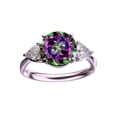 thumbnail image 1 of Star K� Three 3 Stone 8mm Round Rainbow Mystic Topaz Trillion Engagement Promise Comfort fit Ring, 1 of 9