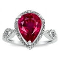 thumbnail image 1 of Star K � Vintage Look Halo Large 11x8 Pear Shape Created Ruby Ring, 1 of 9