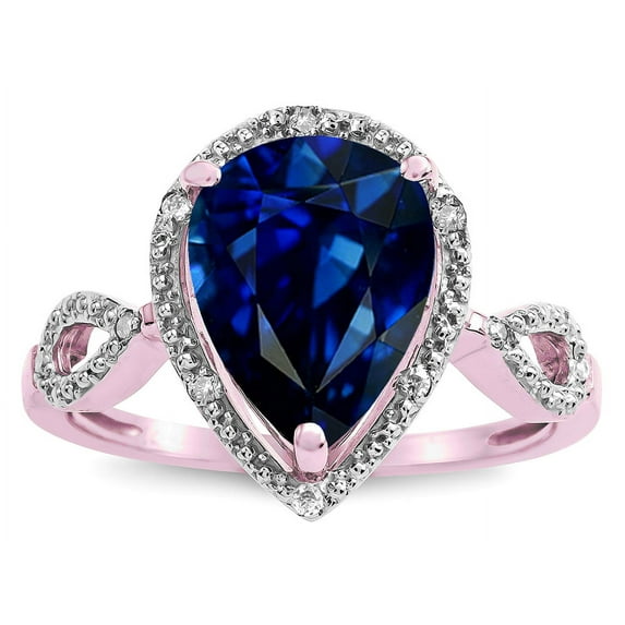 Star K � Vintage Look Halo Large 11x8 Pear Shape Created Sapphire Ring