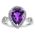 thumbnail image 1 of Star K � Vintage Look Halo Large 11x8 Pear Shape Genuine Amethyst Ring, 1 of 9