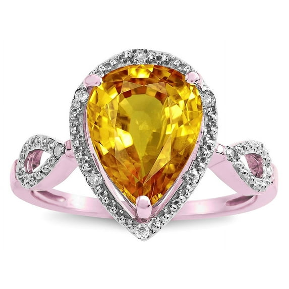 Star K � Vintage Look Halo Large 11x8 Pear Shape Genuine Citrine Ring