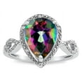 thumbnail image 1 of Star K � Vintage Look Halo Large 11x8 Pear Shape Rainbow Mystic Topaz Ring, 1 of 9