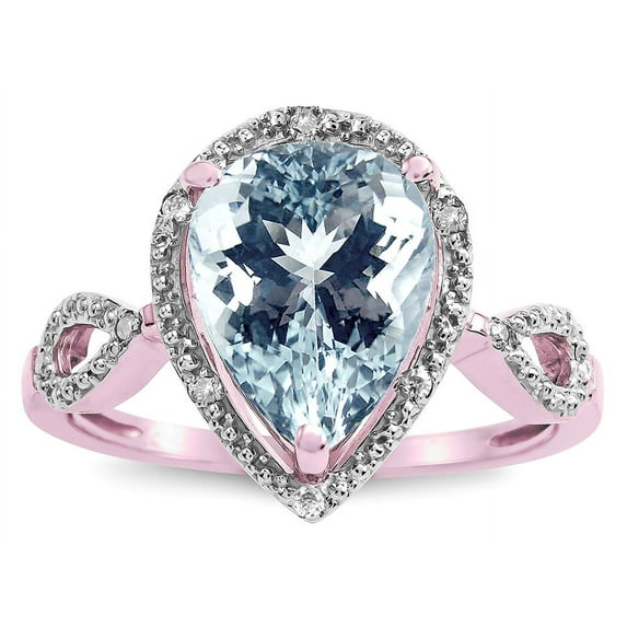 Star K � Vintage Look Halo Large 11x8 Pear Shape Simulated Aquamarine Ring