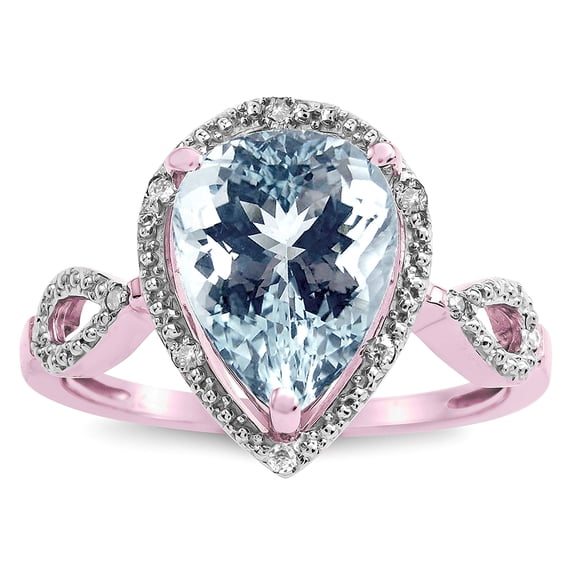 Star K � Vintage Look Halo Large 11x8 Pear Shape Simulated Aquamarine Ring