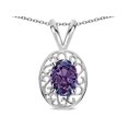 thumbnail image 1 of Star K � Vintage Style Filigree Oval 6x4mm Simulated Alexandrite Pendant Necklace, 1 of 9