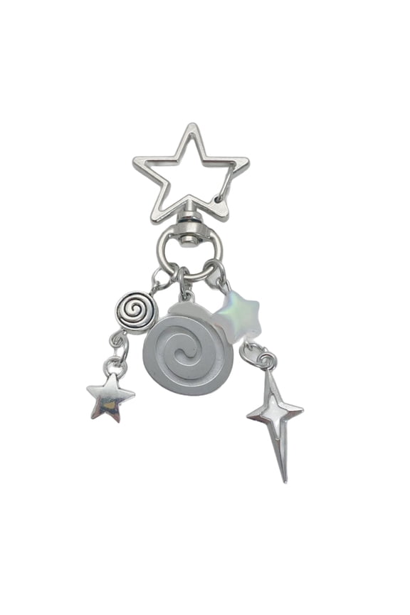 Star Key Ornament Gothic Ornament Fashion Keychain Charm Alloy Texture Suitable for Bag and Key Decorating