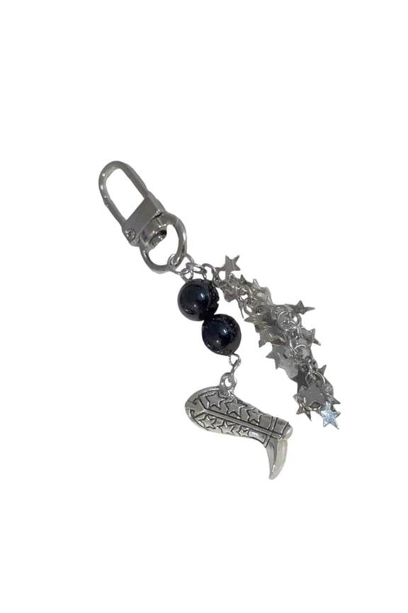 Star Key Ornament Gothic Ornament Fashion Keychain Charm Alloy Texture Suitable for Bag and Key Decorating