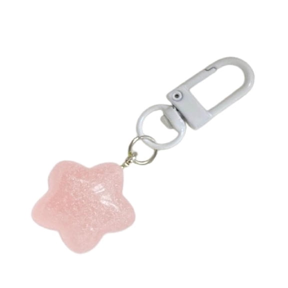 Star Keychain Fashionable Bag Accessory Portable Keyring Trendy Plastic Keychain