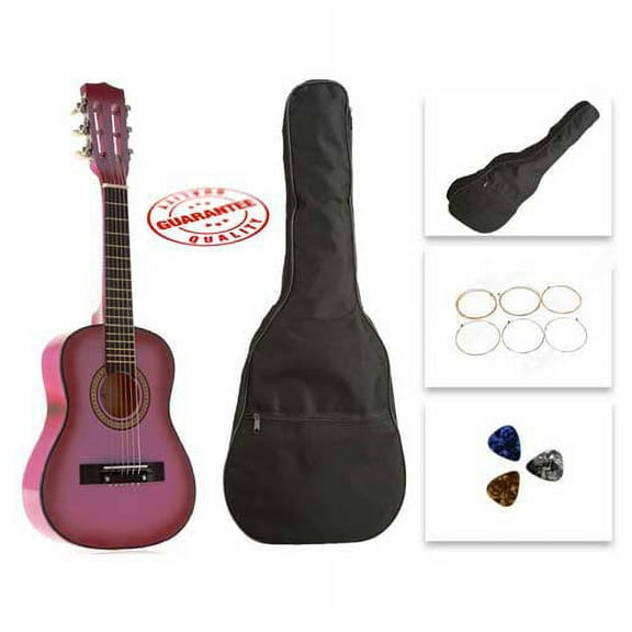 Star Kids Acoustic Toy Guitar 31 Inches Pink with Bag, Strings & Picks