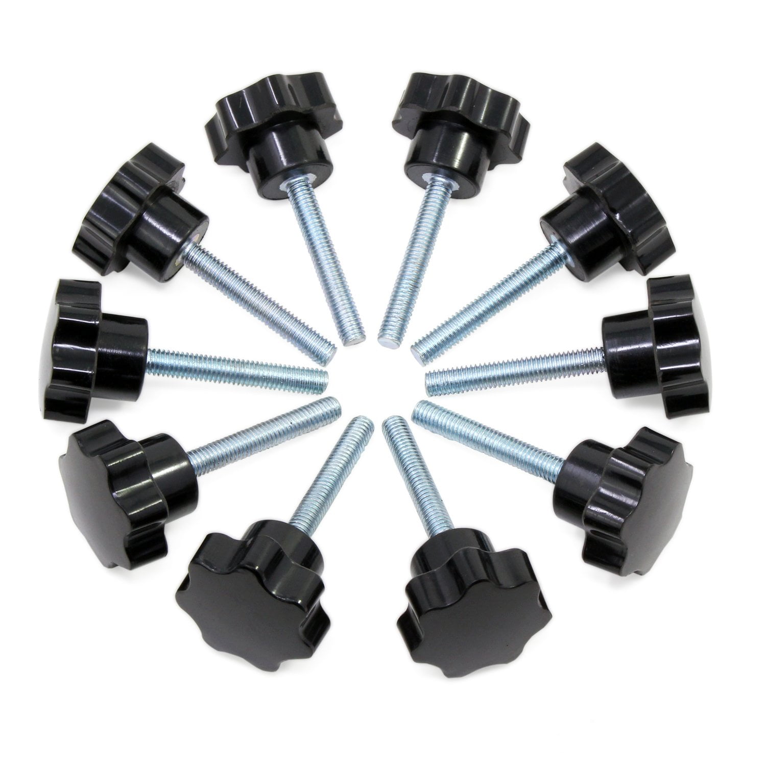 Star Knobs, Female Thread Knurled Knob, Black Plastic Handle Clamp