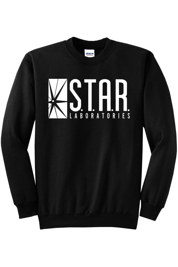 Star Labs by New York Fashion Police Crew Neck Black Sweatshirt Men's 2XL