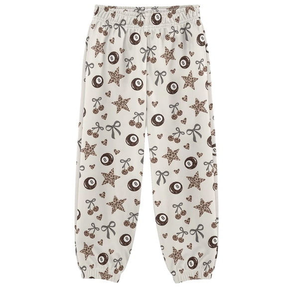 Star Leopard Print and Cherry Boys Pants Kids Casual Sweatpants Joggers Toddler Sports Pants 3-10 Years