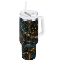Star Line Tumbler with Handle and Straw Lid 40 oz Insulated Vacuum Water Bottle Stainless Steel Travel Cup