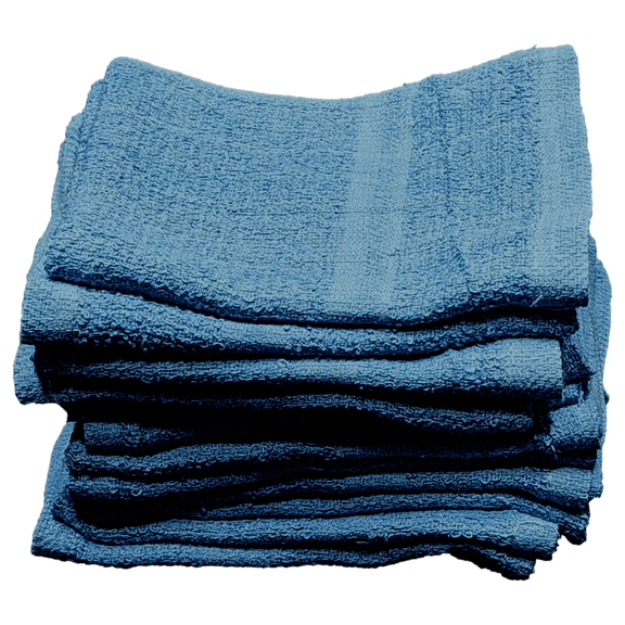 Star Linen Blue 100% Cotton Washcloths 12x12in Reusable Cleaning Cloths (12)
