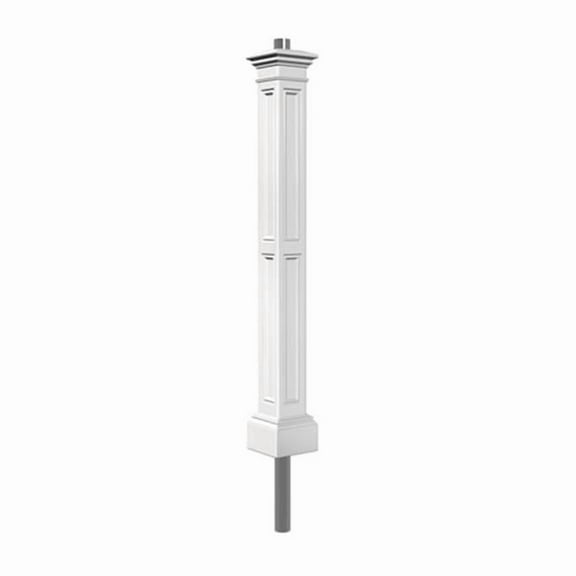 Star Lord 6 ft Aluminum Ground Mount Outdoor Lamp Post, White