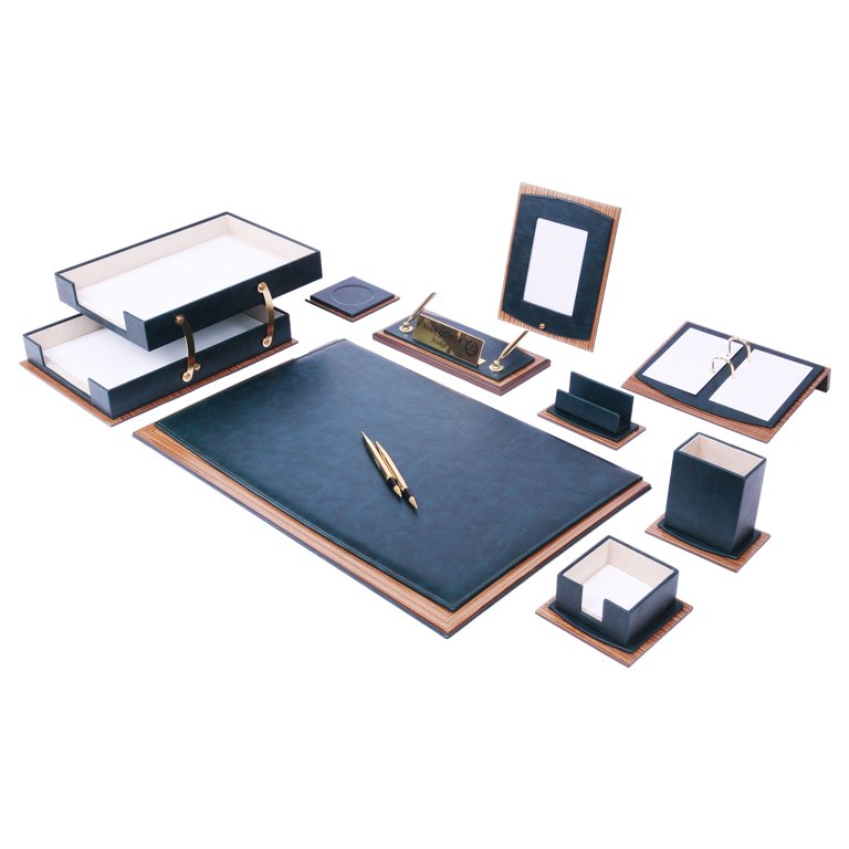 Luxury Wooden Desk Set 11 Pieces Desk Organizer Office Accessories Office  Organizer Desk Pad Pen Case Document Tray Name Tag