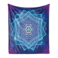thumbnail image 1 of Star Mandala Soft Flannel Fleece Throw Blanket, Geometry Elements Doodle Style Hearts and Floral Pattern, Cozy Plush for Indoor and Outdoor Use, 50" x 70", Multicolor, by Ambesonne, 1 of 6