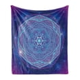 thumbnail image 1 of Star Mandala Soft Flannel Fleece Throw Blanket, Geometrys with Symmetrical Elements Middle Eastern, Cozy Plush for Indoor and Outdoor Use, 60" x 80", Purple Pale Blue Pink, by Ambesonne, 1 of 6
