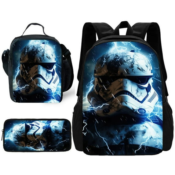 Star Mandalorians W-Wars Backpack 3 Piece Set Travel Daypack Combination, Back to School Gifts
