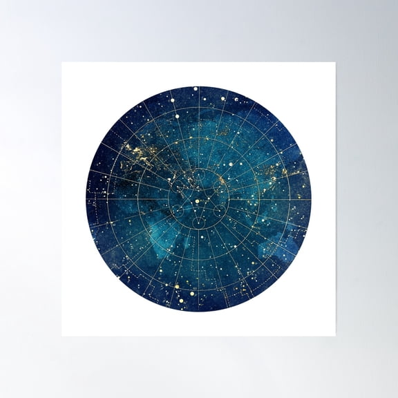 Star Map :: City Lights Poster Wall Art, Modern Wall Decor, 8x12 UNFRAMED