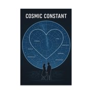 Personalized Star Map Art - Couples Wall Decor - 13x19 Poster Print - Romantic Style