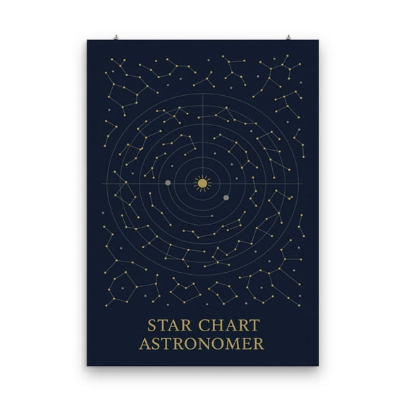 Star Map Serenity - Home Office Decor - 13x19 Poster Print - Celestial Art