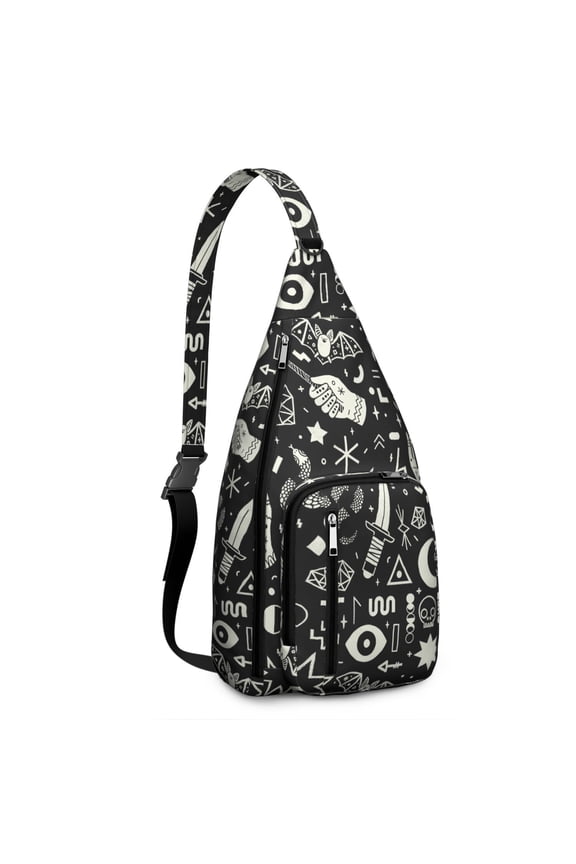 Star Map Sling Backpack - Celestial Navigation Print Design, Lightweight Anti-Theft Daypack for Alternative Fashion Students