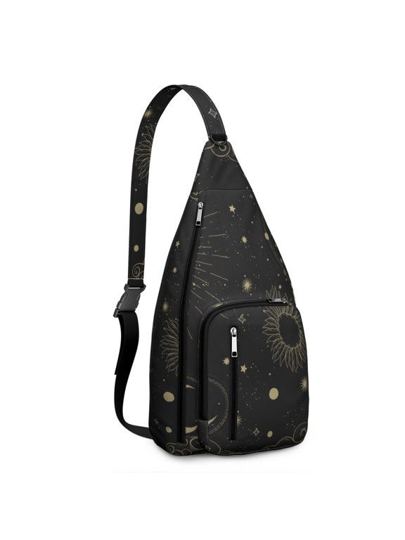 Star Map Sling Backpack - Celestial Navigation Print Design, Lightweight Anti-Theft Daypack for Alternative Fashion Students