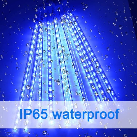 Star Meteor Shower Rain Lights, 30cm 8 Tubes 144 LED Valentine Lights Icicle Snow Falling Christmas Lights Outdoor Raindrop Lights, Xmas Wedding Party Tree Holiday Decoration