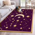 thumbnail image 1 of Star Moon Area Rugs 3x5 ft Retro Gorgeous Gold Polka Dots Stars Moon Purple Washable Rug Non Slip Indoor Carpet Absorbent Floor Mat for Living Room Bedroom Dining Room, 1 of 9
