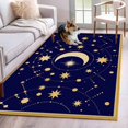 thumbnail image 1 of Star Moon Area Rugs 4x6 ft Retro Gorgeous Gold Polka Dots Stars Moon Dark Blue Washable Rug Non Slip Indoor Carpet Absorbent Floor Mat for Living Room Bedroom Dining Room, 1 of 9