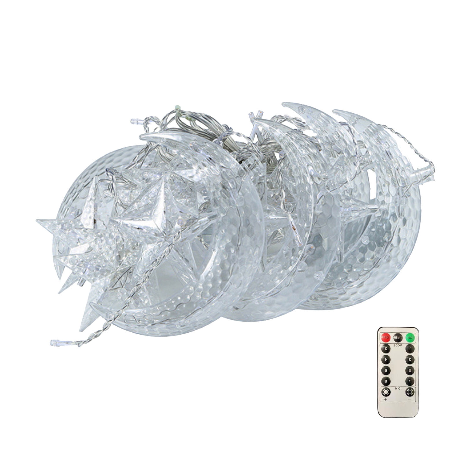 Star Moon Curtain Lights Ramadan Mini Battery Operated Christmas Lights